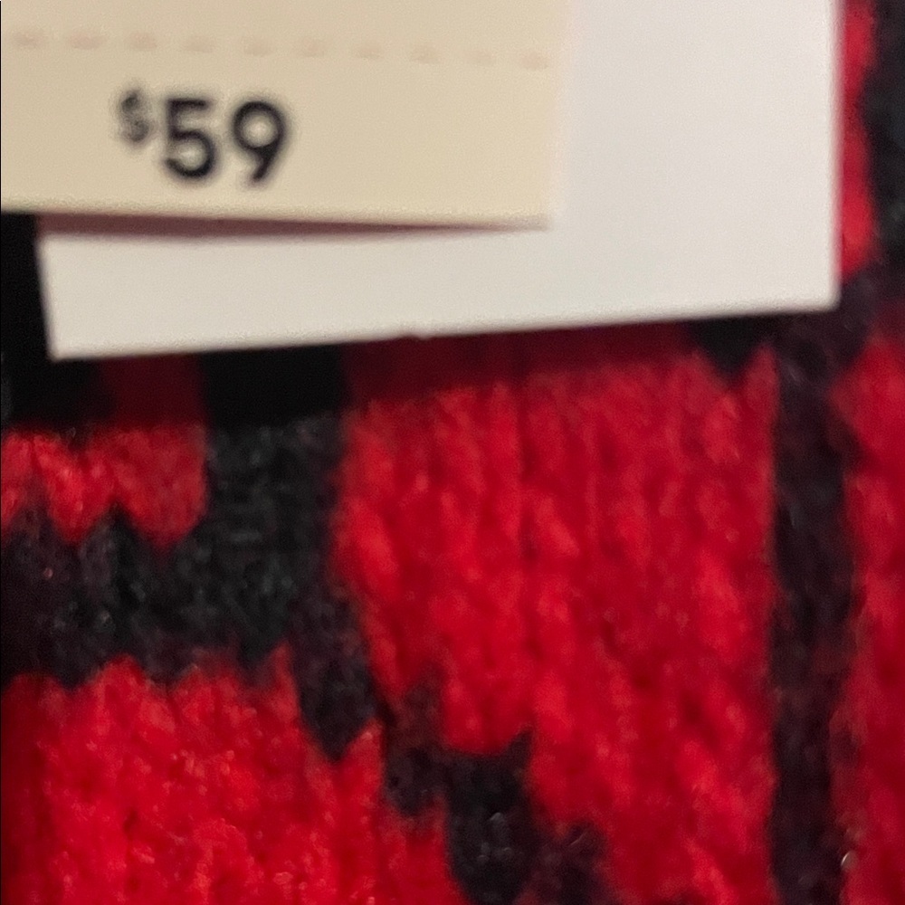 Joe Fresh Red and Black Geometric Women's Sweater - Picture 6 of 6